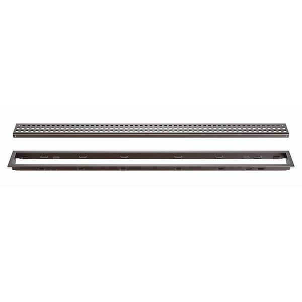 Kerdi-Line Bronze 31-1/2 in. Square Linear Drain Grate Assembly Floor Installation Kit for Accessory