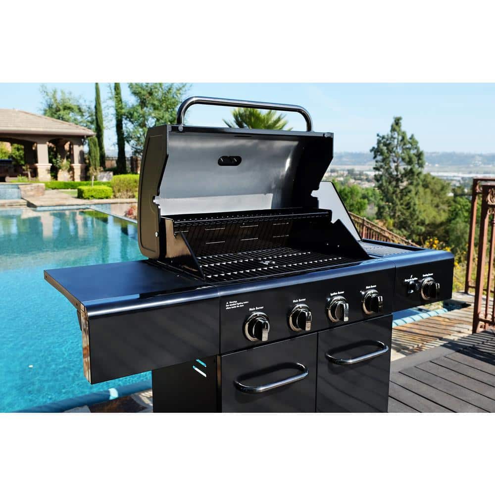 Kenmore Black 4-Burner Propane Gas Grill with Side Burner
