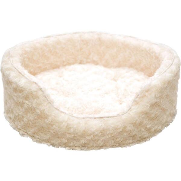 PAW Jumbo Cream Snuggle Round Comfy Fur Pet Bed