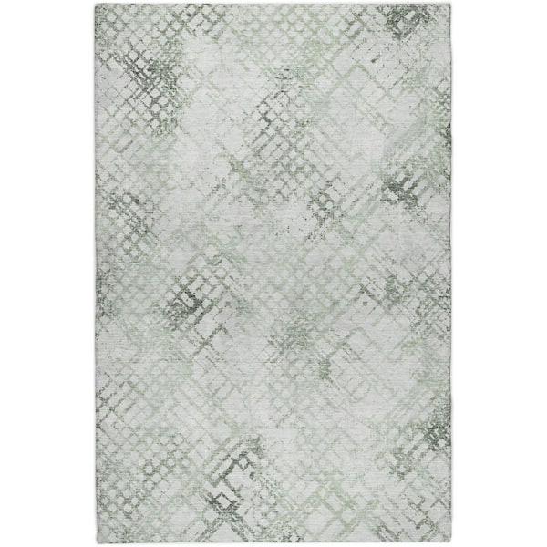 Dream Shag Premium Machine Washable Abstract ADS824 Green 10 ft. x 14 ft. Area Rug