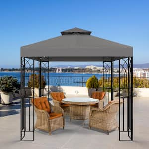 8 ft. x 8 ft. Outdoor Patio Gazebo with Double Roof