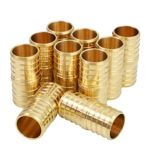 1 in. Brass PEX x PEX Straight Coupling Barb Pipe Fitting (10-Pack)