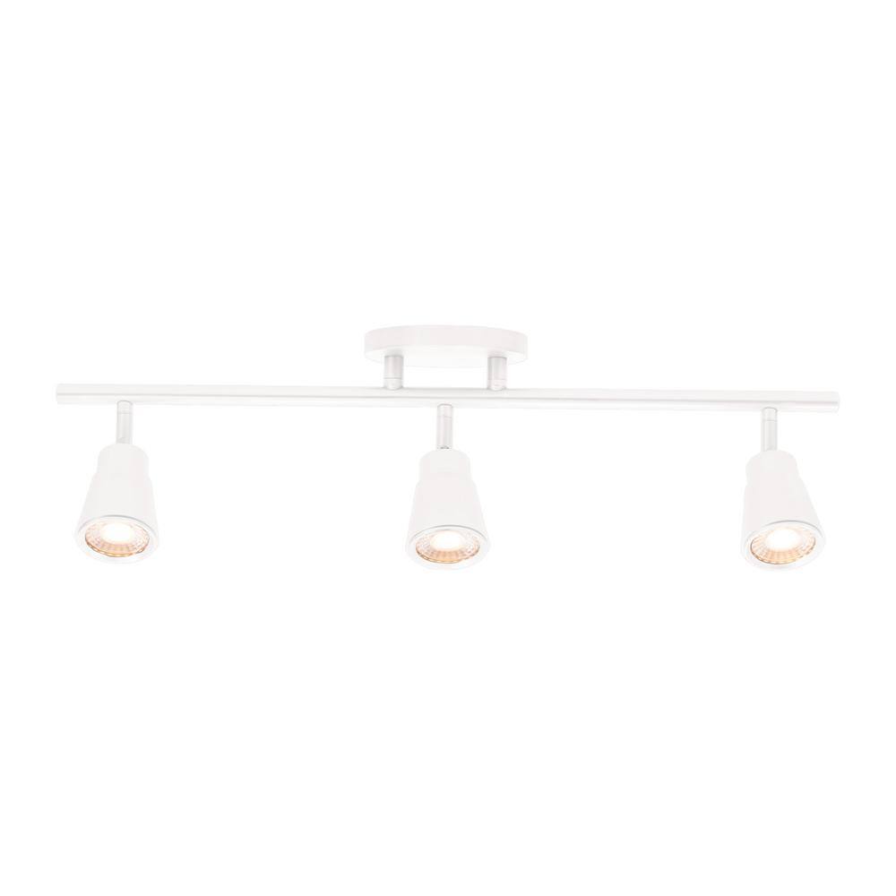 Solo 24" White Aluminum 3-Light LED Fixed Rail with Dimmable Heads