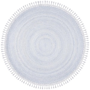 Sahara Blue 5 ft. x 5 ft. Round Solid Area Rug