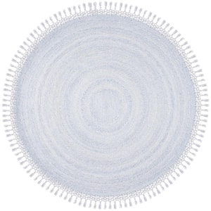 Sahara Blue 6 ft. x 6 ft. Round Solid Area Rug