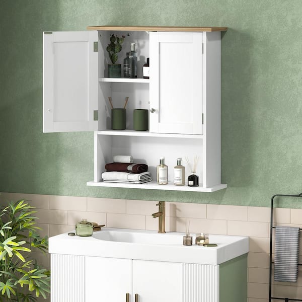 23.6 in. W x 28 in. H Rectangular White MDF Surface Mount Medicine Cabinet without Mirror