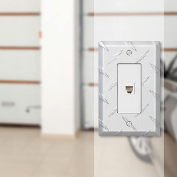 Diamond Plate 1 Gang Phone Aluminum Wall Plate - Aluminum
