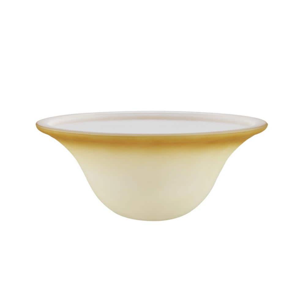 4.125 in. Yellow Amber Glass Bell Shade for Torchiere/Swag Lamp and Pendant