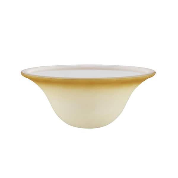 4.125 in. Yellow Amber Glass Bell Shade for Torchiere/Swag Lamp and Pendant for E26 Socket, 1.625 in Neckless Fitter