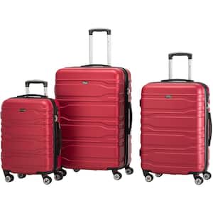San Marino Collection Burgundy ABS Lightweight Spinner Luggage Set