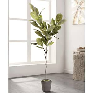 Artificial Magnolia Tree 51.2 in. Gray Cement Pot