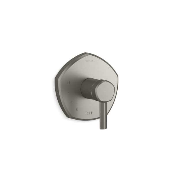 KOHLER Occasion Lever 1-Handle Tub and Shower Faucet Trim in Vibrant Brushed Nickel with Pressure-balancing Technology