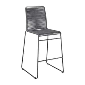 Kai 29.5 in. Seat Charcoal and Gunmetal Bar Stools with Footrest (Set of 2)