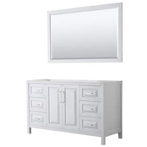Daria 59 in. Single Bathroom Vanity Cabinet Only with 58 in. Mirror in White