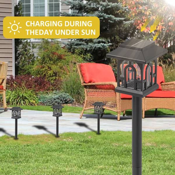C Cattleya Black 100 Lumen LED Weather Resistant Outdoor Solar