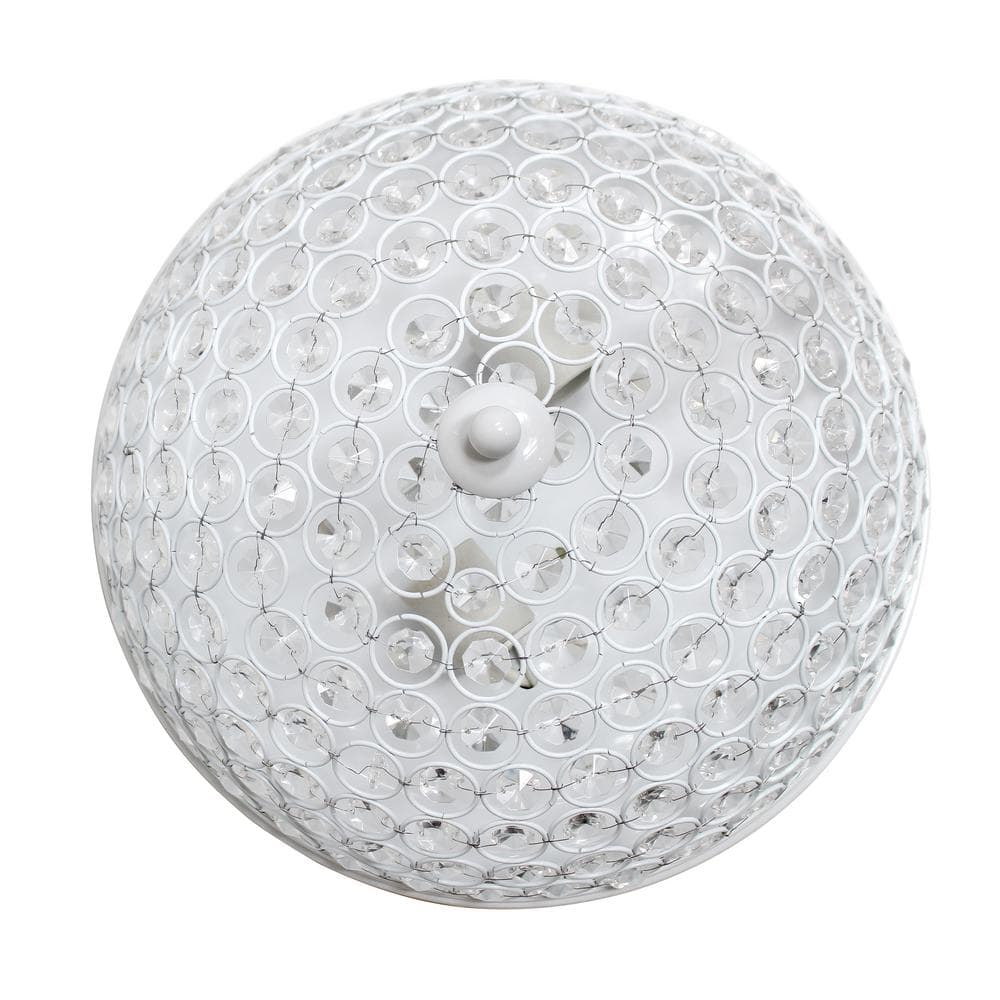 White Crystal Encrusted Dome Shade Ceiling Light