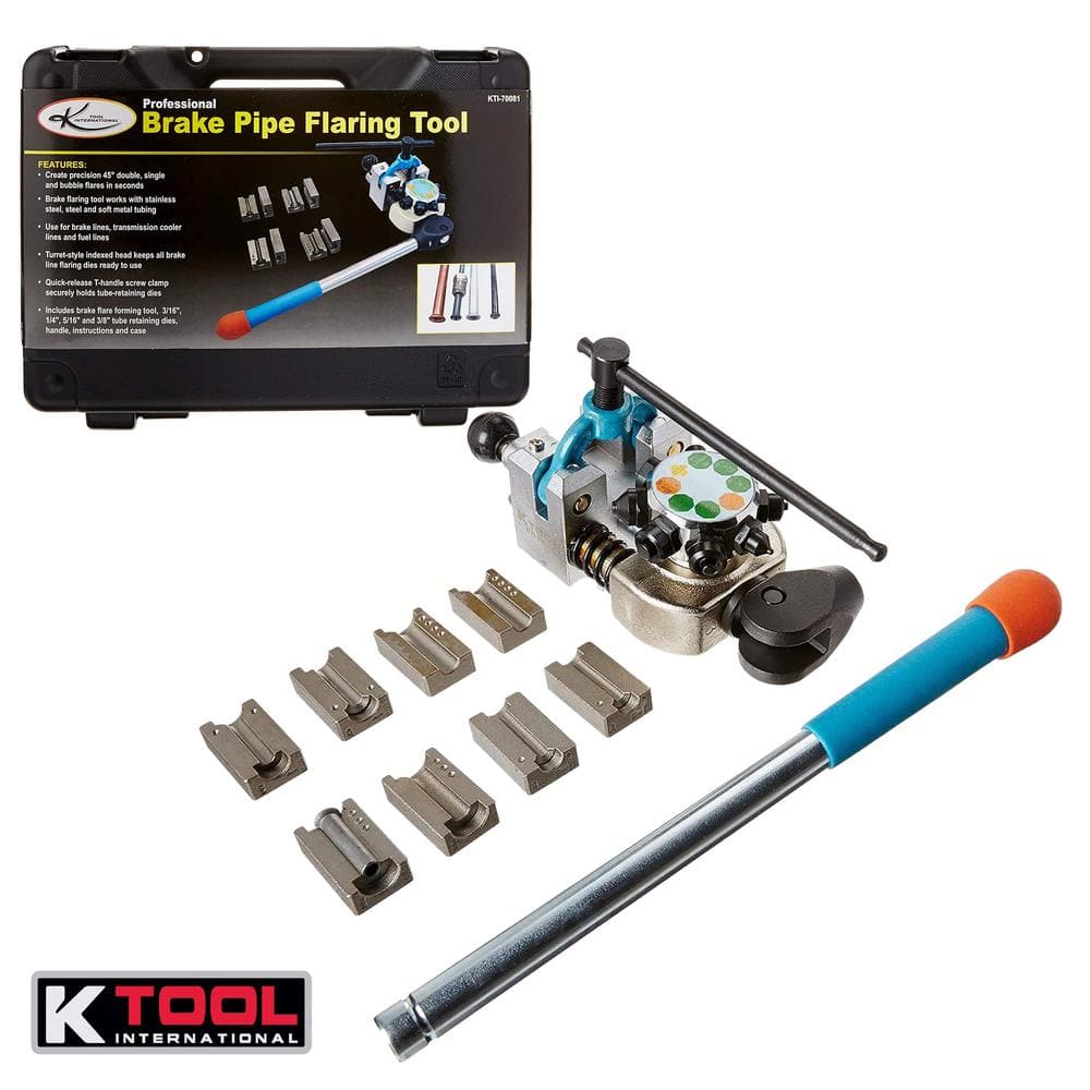 Professional Flaring Tool Kit 7 Dies Double Single Flare Tube Brake Line w/Case 