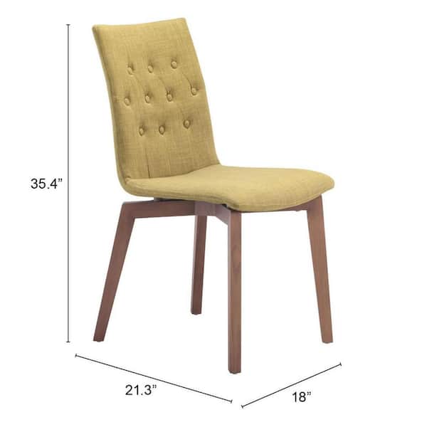 HomeRoots Tufted Green And Brown Upholstered Fabric Side Chair (Set Of 2)