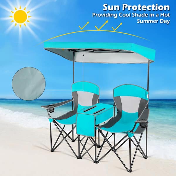 Costway Turquoise Steel Camping Canopy Chairs KYD705G5DNY