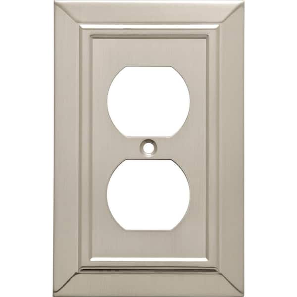 Franklin Brass Classic Architecture Satin Nickel Antimicrobial 1-Gang Duplex Wall Plate (4-Pack)