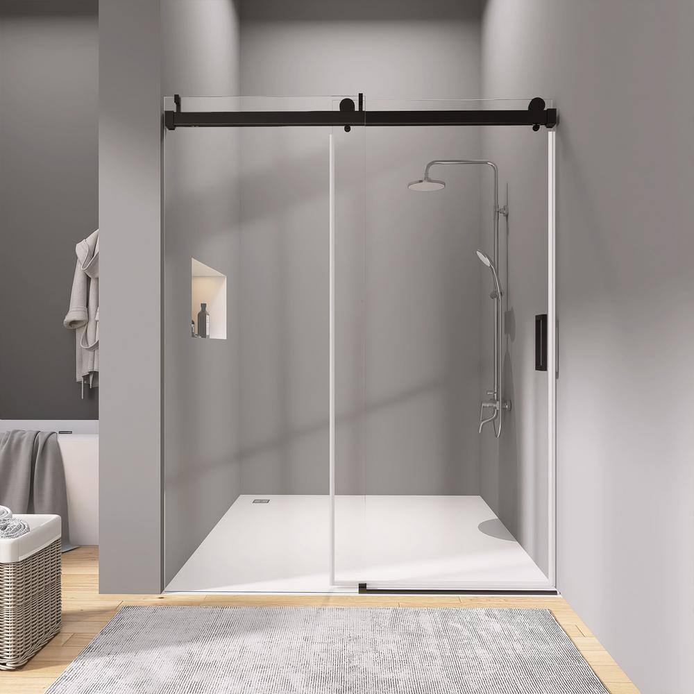 Zeafive 60 in.W x 79 in.H Glass Shower Door Frameless Alcove Single