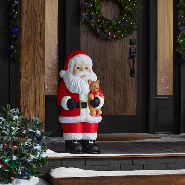 2.5 ft Hand-Painted LED Santa