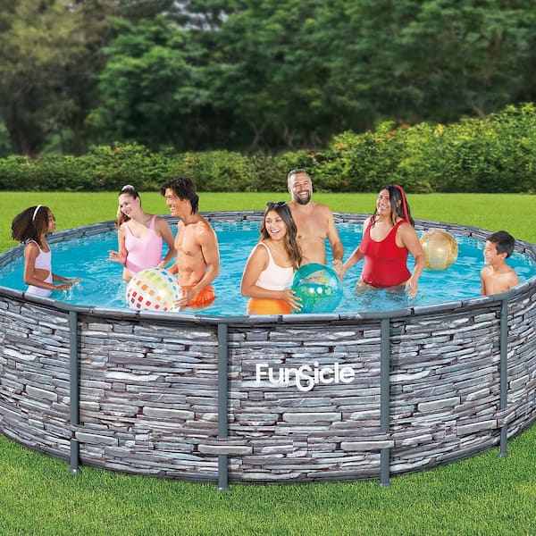 Funsicle Oasis Designer 14 ft. Round 42 in. Deep Metal Frame
