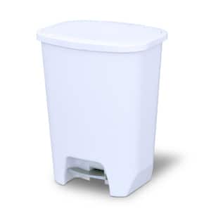20 Gal. White Step-On Plastic Trash Can with Clorox Odor Protection of The Lid