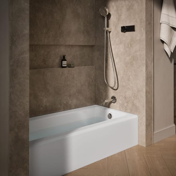 Bellwether 60 in. x 30 in. Soaking Bathtub with Right-Hand Drain in White