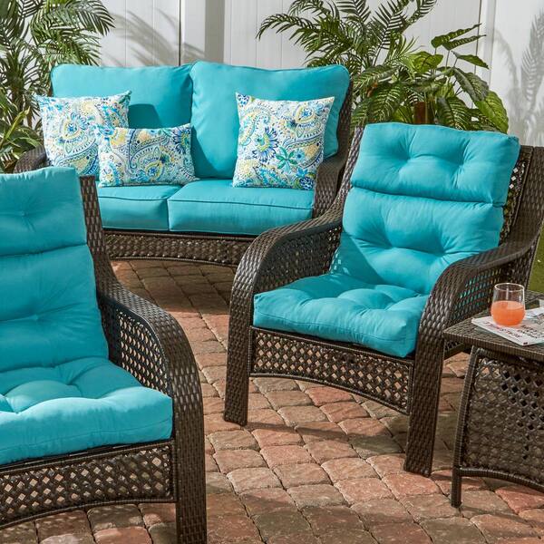 teal high back patio chair cushions