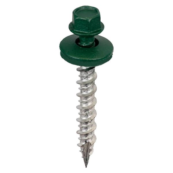 Acorn Hardware #12 x 3/4 in. 1/4 in. Hex Head Stitch Screw in Forest Green (Bag of 250)