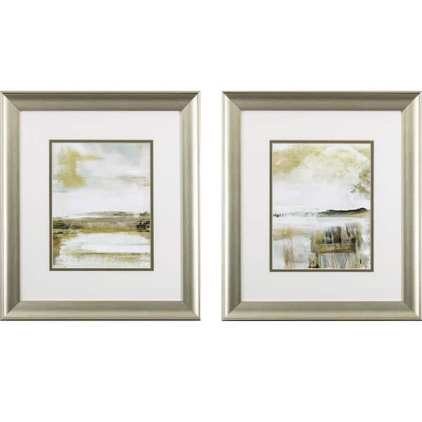 HomeRoots Victoria Gold Waterfall by Unknown Wooden Wall Art (Set of 2)