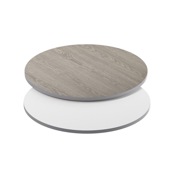Carnegy Avenue 36 in. White/Gray Round Table Top Only