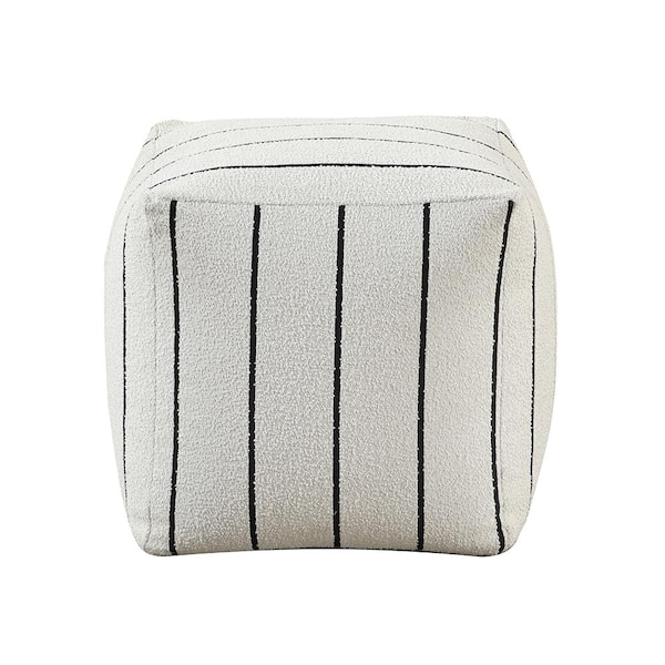 Lazzara Inara Multi Color Jacquard Fabric Square Pouf