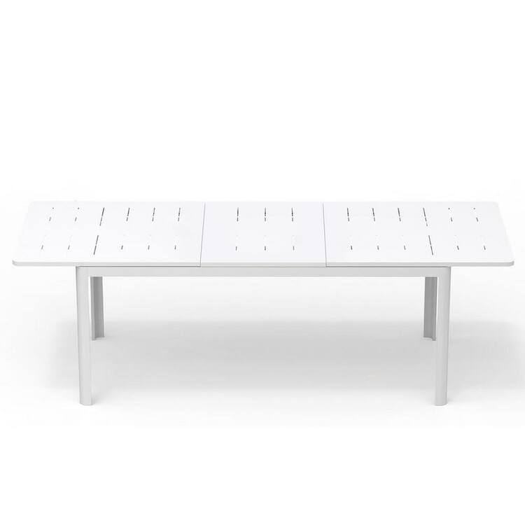 FIROMO Patio Dining Expandable Table Metal Aluminum Outdoor Table for 6-Person to 8-Person Rectangular Table for Garden Bistro