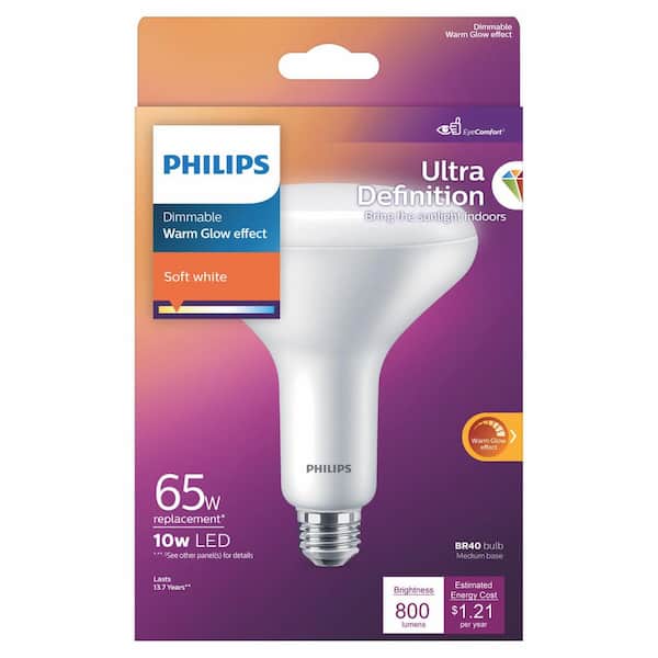 beskytte Afrika kit Philips 65-Watt Equivalent BR40 Ultra Definition Dimmable E26 LED Light  Bulb Soft White with Warm Glow 2700K (1-Pack) 576512 - The Home Depot