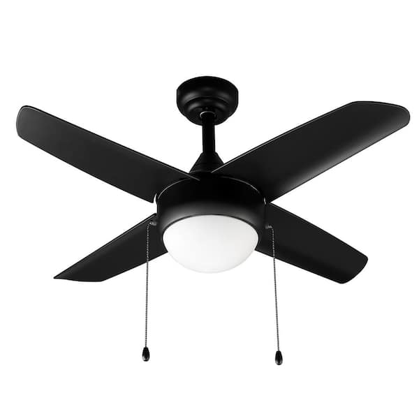 Indoor Matte Black Ceiling Fan With, 36 Inch Ceiling Fan With Light Flush Mount