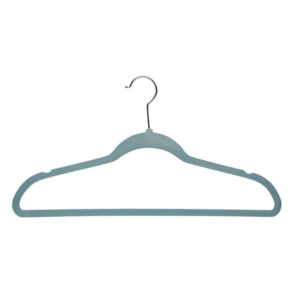 Simplify 10 Super Slim Velvet Huggable Hangers Dusty Blue