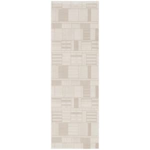 Nordic Ivory Beige 2 ft. x 6 ft. Geometric Contemporary Runner Area Rug