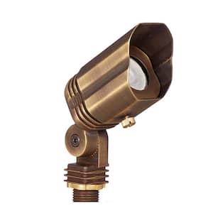 Low Voltage Bronze Cast Brass MR11 Outdoor Spot Light with 2-Watt 2700K LED Bulb