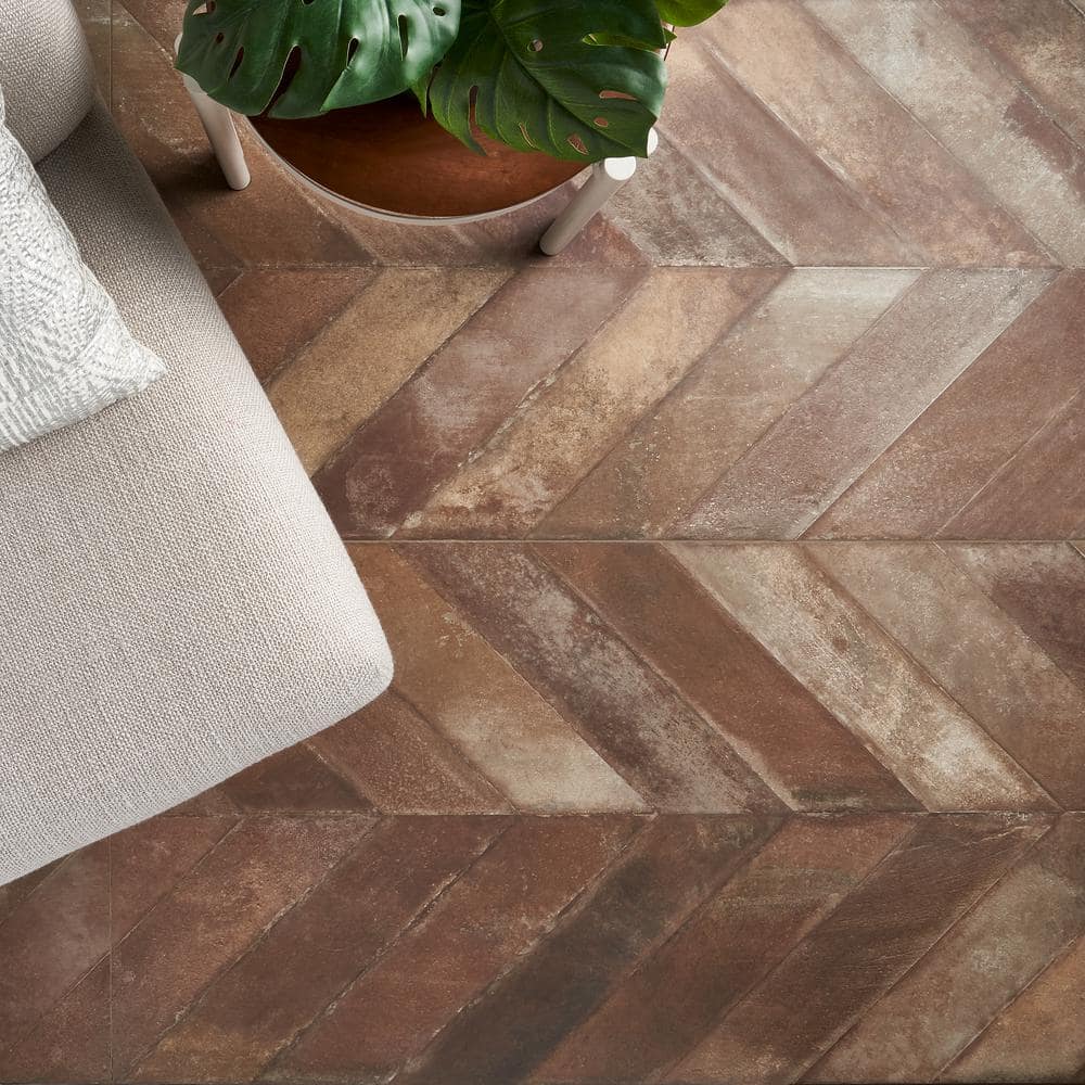 Nord 24" x 48" Tobacco Brown Porcelain Stone Look Tile