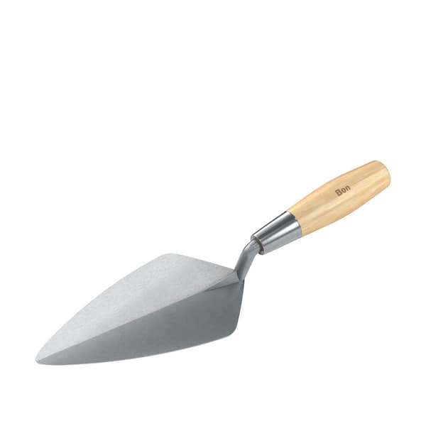 Bon Tool 9 in. Keystone Forged Steel Narrow London Masonry Brick Trowel with Wood Handle