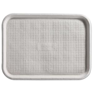 Savaday 6 in. x 12 in. White Disposable Molded Fiber Flat Food Platters and Trays, 1-Compartment (200-Carton)