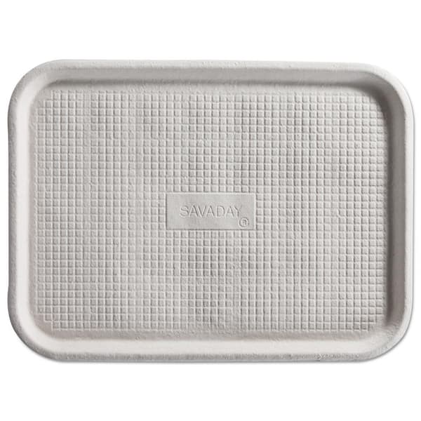 Chinet Savaday 6 in. x 12 in. White Disposable Molded Fiber Flat Food Platters and Trays, 1-Compartment (200-Carton)