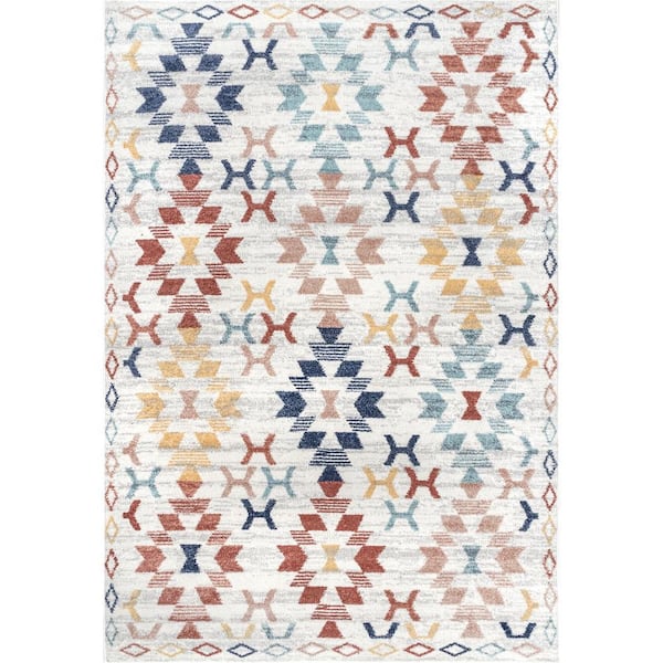 nuLOOM Paula Aztec Beige 2 ft. 8 in. x 8 ft. Diamond Trellis Indoor Runner Rug