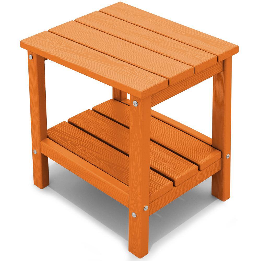 JEAREY Orange Rectangle Resin Outdoor Side Table SCCJOrange The Home