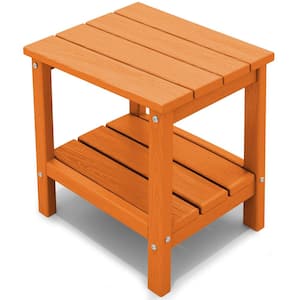 Orange Rectangle Resin Outdoor Side Table