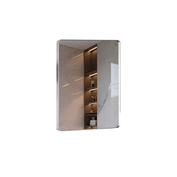 40 in. W x 36 in. H Rectangular Framed Wall Bathroom Vanity Mirror in Brushed Nickel