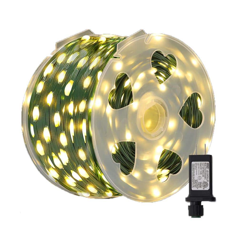 1000 Light 328 ft. Outdoor Plug-in Integrated LED Fairy String-Light with I