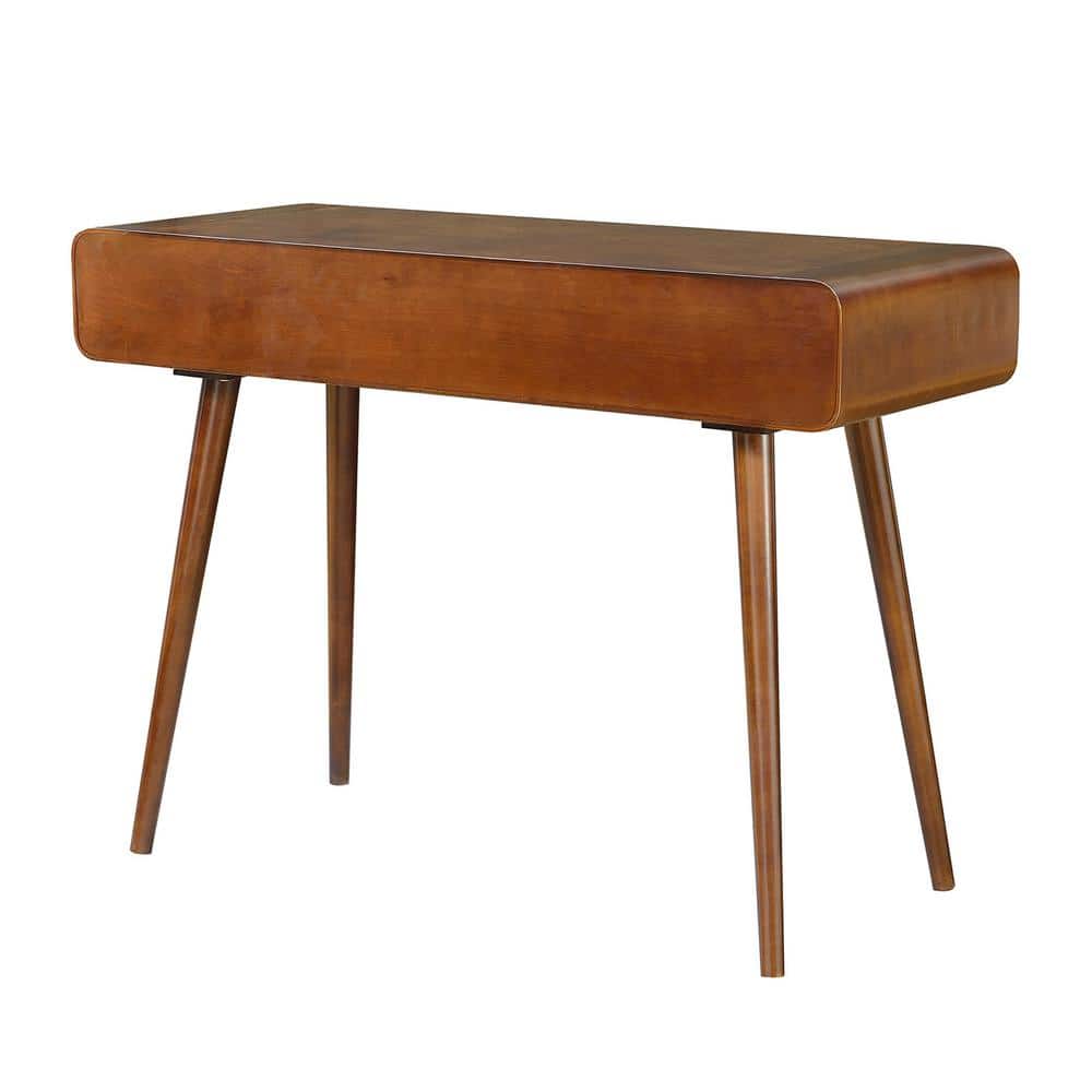 Mid-Century Espresso Napa Console Table with Open Cubbies